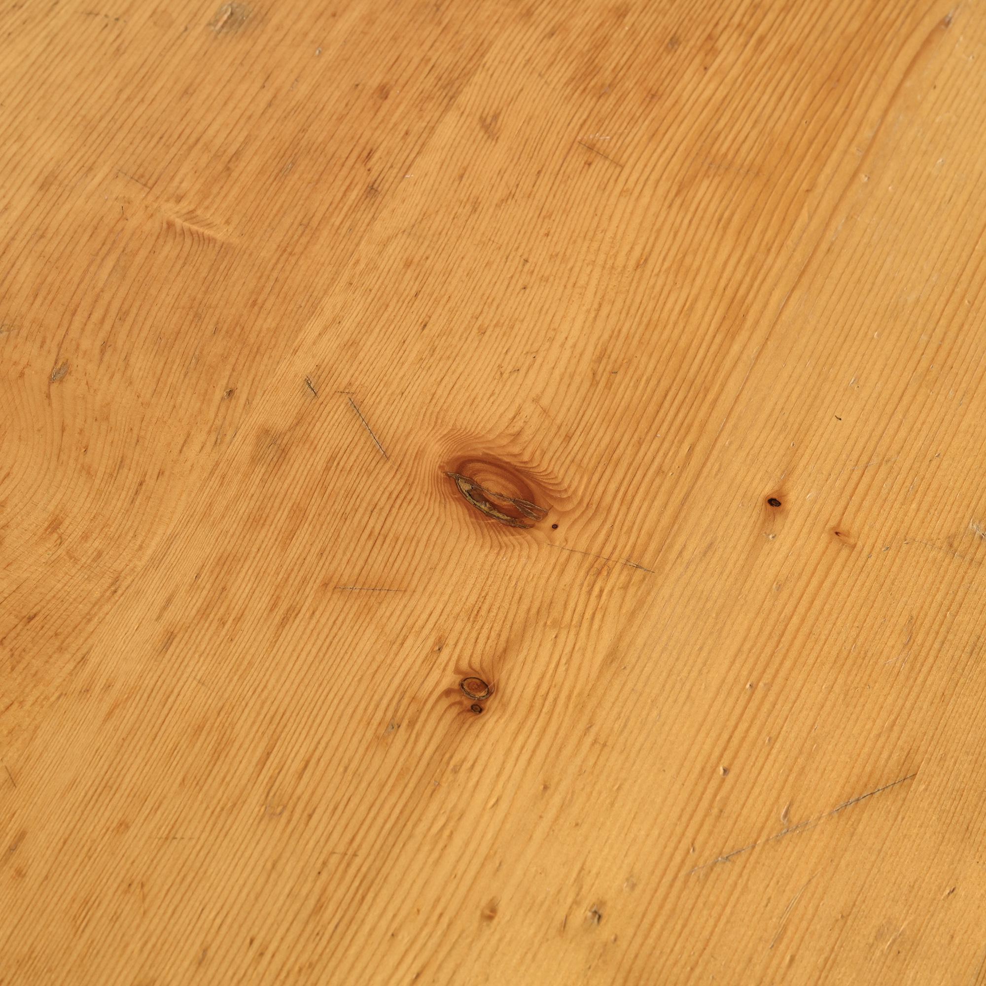 Solid pine table, Les Arcs, France.