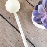 cream enamelled ladle