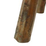 Antique Wooden Tripod Stool Milk Stool Early 20th Century Brutalism