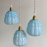 Sky blue opaline globe suspension