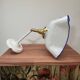 Vintage wall light in white opaline with blue edging