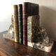 Old marble bookends