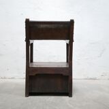 Fauteuil coffre en bois, XIX ème
