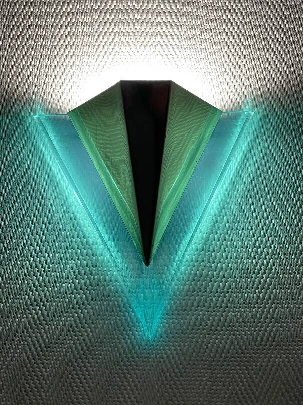 Pair of wall lights with geometric design from the 80s