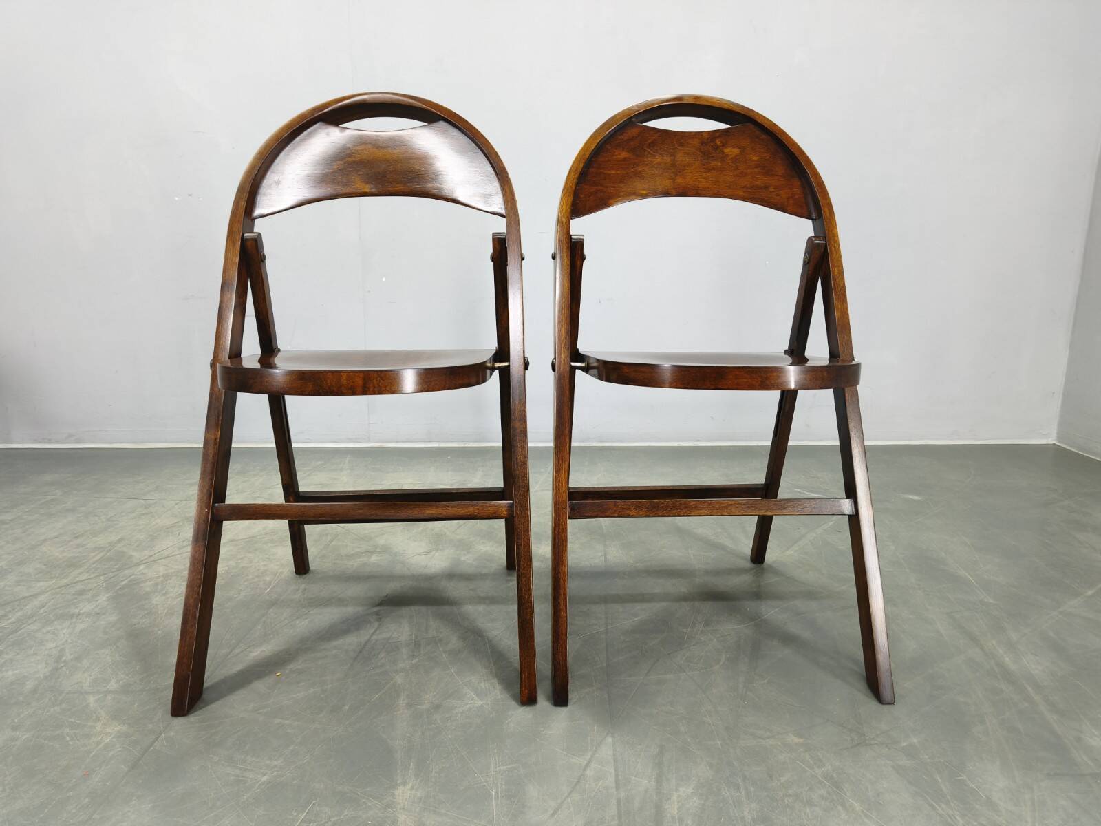 Pair of Bauhaus Folding Chairs B751 by Ligna, Czechoslovakia 1930s