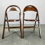 Pair of Bauhaus Folding Chairs B751 by Ligna, Czechoslovakia 1930s