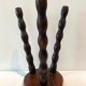 Old tripod stool in solid wood