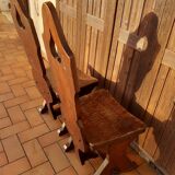 Lot of wooden mountain chairs, France 1950s