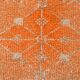 2x13 Soft Orange & Fuchsia Pattern Rug, Vintage Ousahk Runner Rug,90x381 Cm
