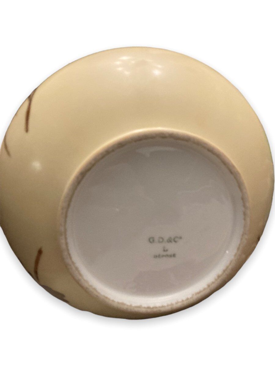 Flattened ball shaped vase circa 1900 G.d Et Cie in Limoges