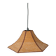 Hexagonal pendant light in brown rattan, 1970