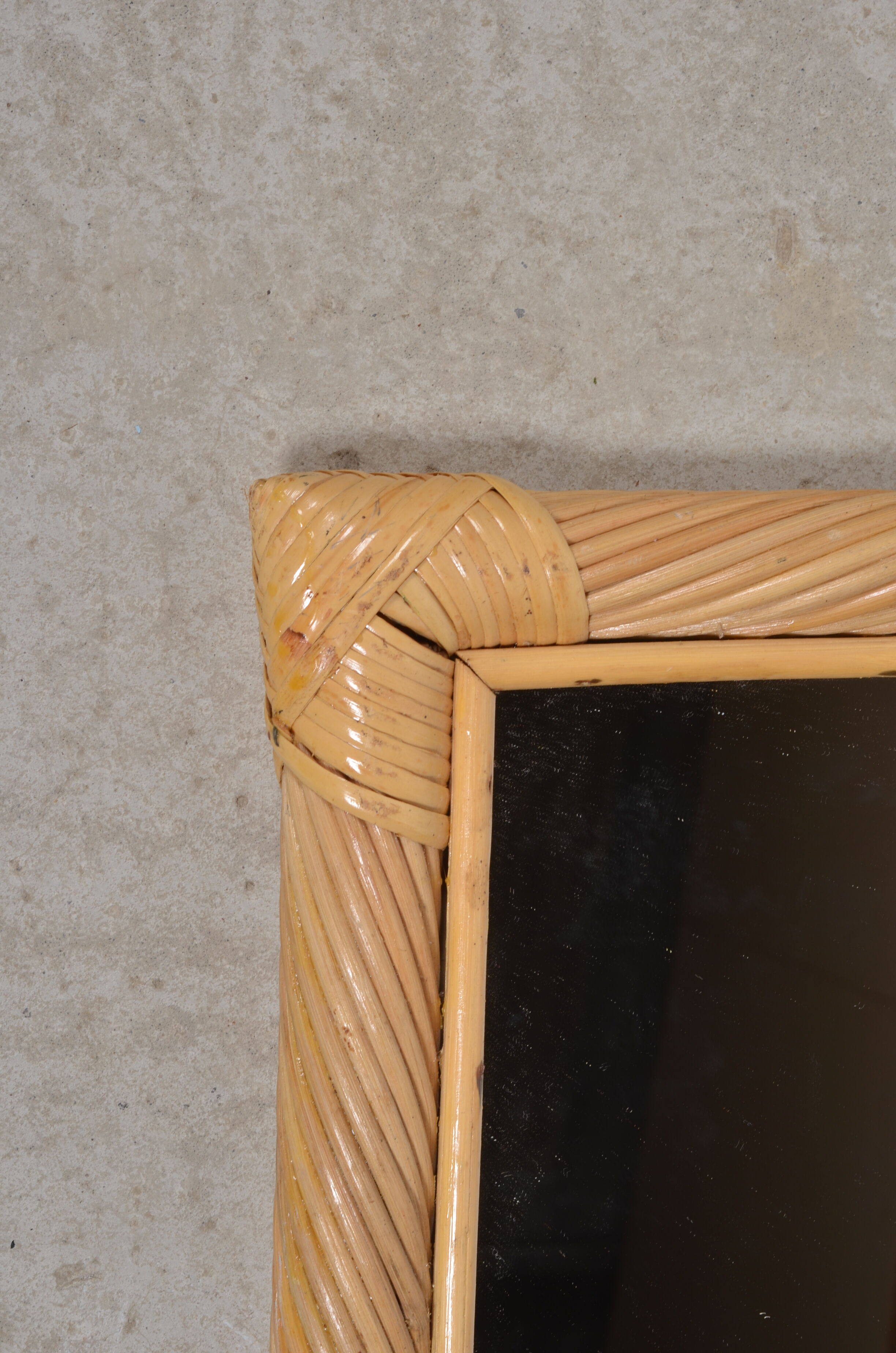 Rattan mirror 54 X 37 cm