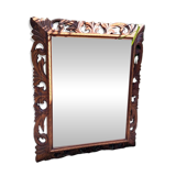 Huge antique Indonesian teak mirror