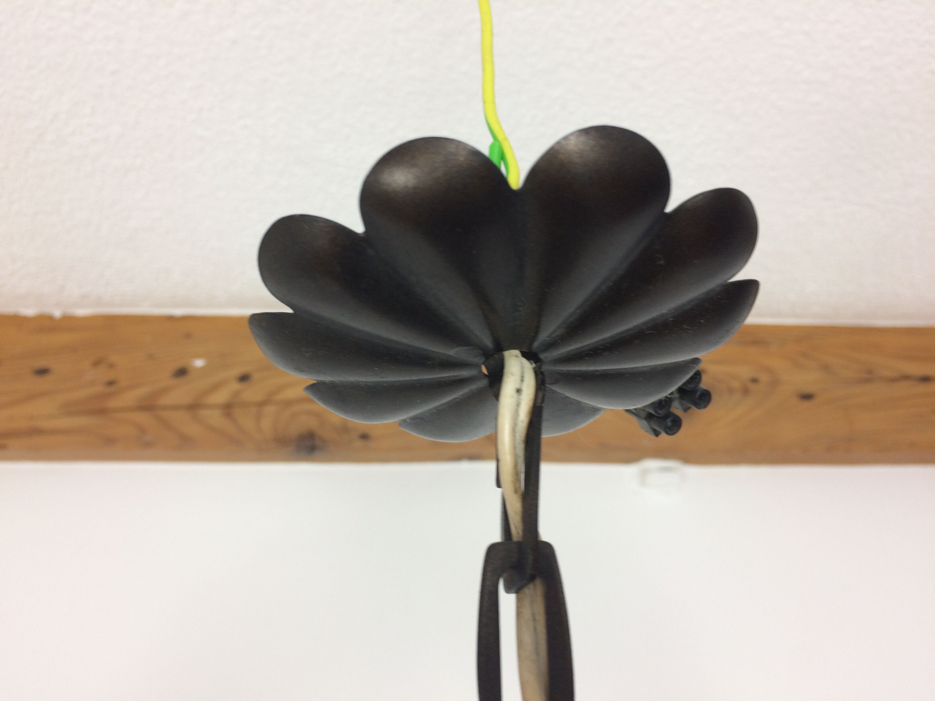 Suspension black perforated sheet metal lantern