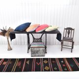 2x10 Antique Turkish Vintage Kilim Runner Rug 61x302Cm SK 243477