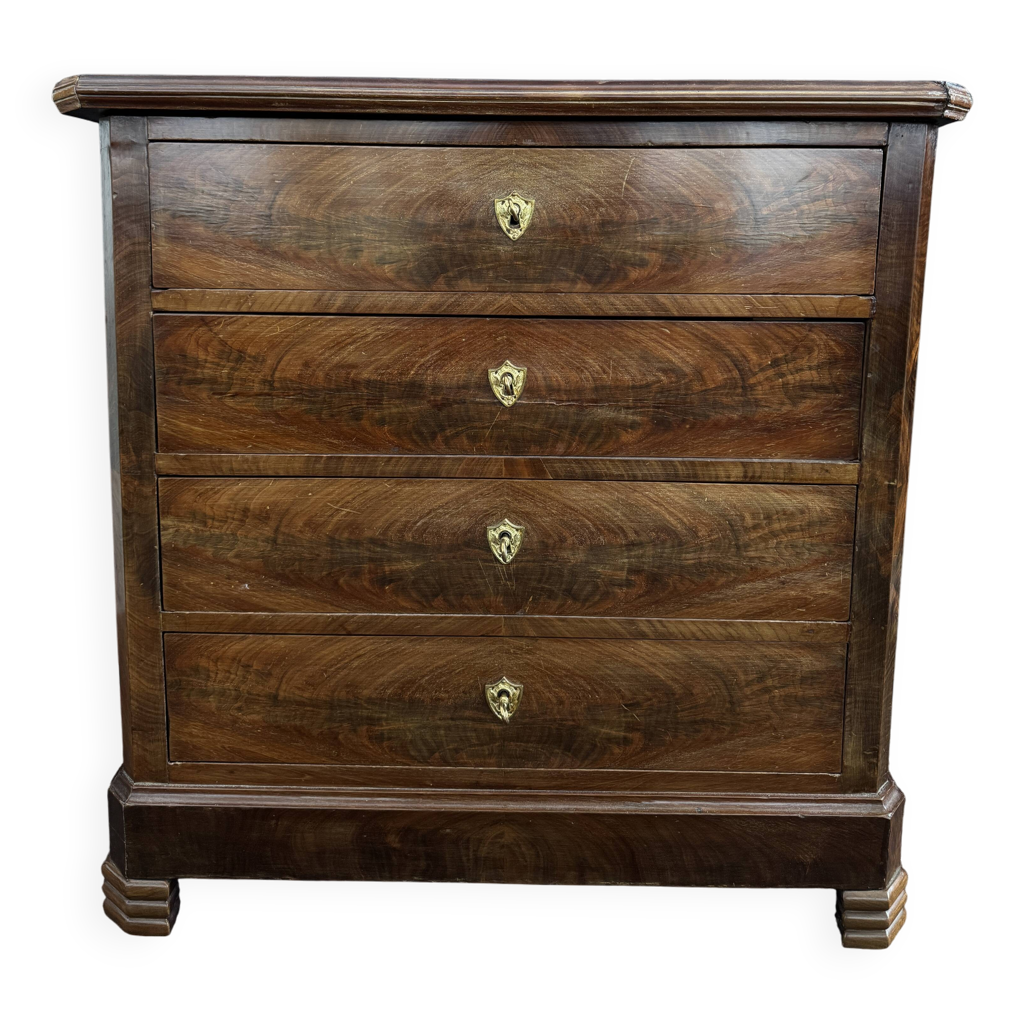 Commode 4 tiroirs en acajou | Selency