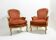 Pair of Armchairs Louis XV Style, Red Upholstery