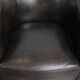 Fauteuil club noir/gris en cuir de mouton