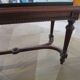 Coffee table - black marble top - Louis XIII style - H-shaped crossbar base
