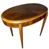 Oval Art Deco side table inlaid with a star, Sue & Mare style, circa