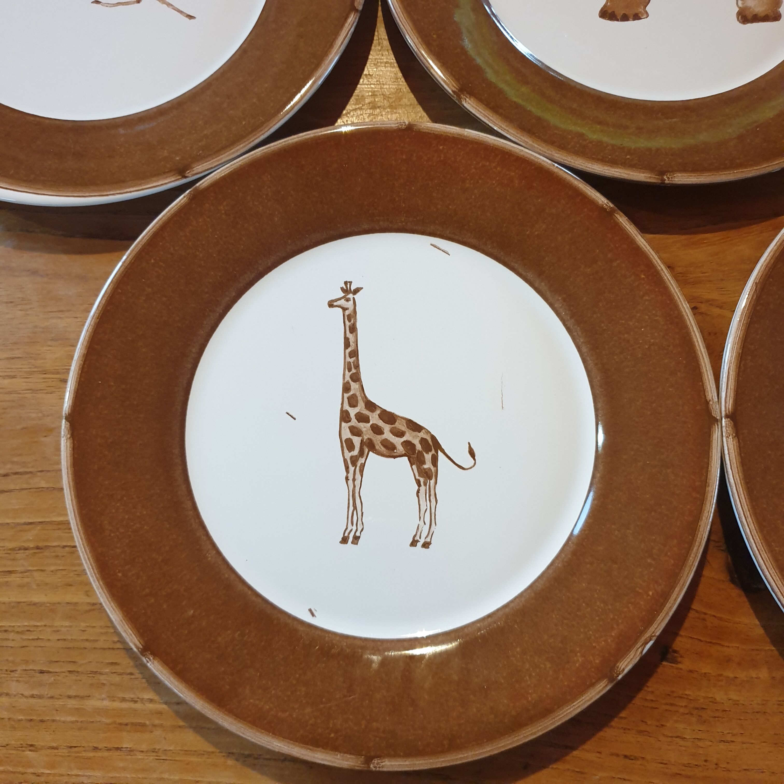 Set 5 assiettes à dessert animaux sauvages d'Afrique