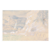 Aquarelle signée, roches rouges de Menton