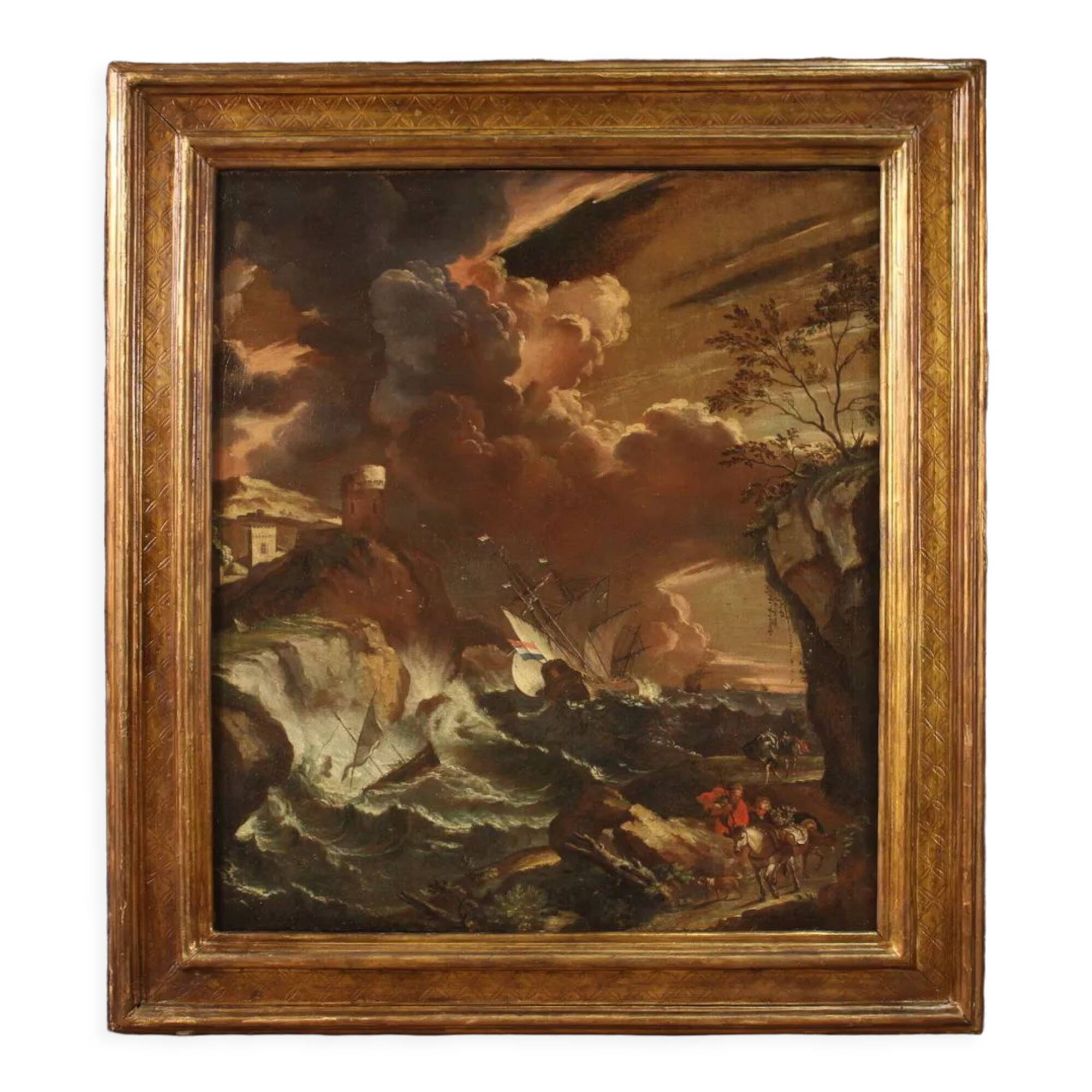 Antique 17th century Flemish seascape
