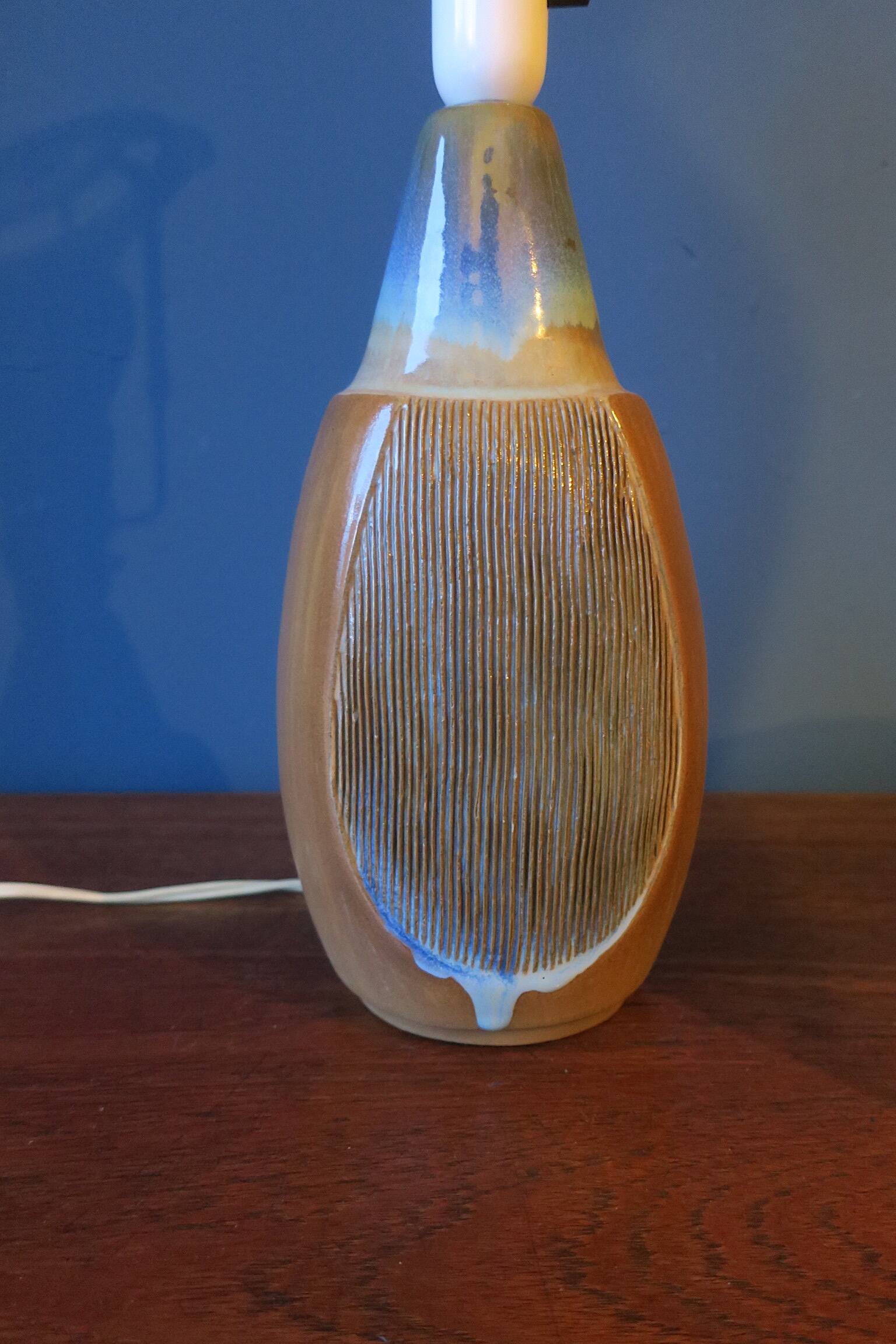 Michael Andersen for MA&S ceramic table lamp with original shade, 1960s