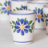6 ceramic cups hand painted signed Strehla GDR