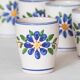 6 ceramic cups hand painted signed Strehla GDR