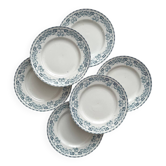 6 flat plates in iron earth “Athens” Saint Amand and Hamage