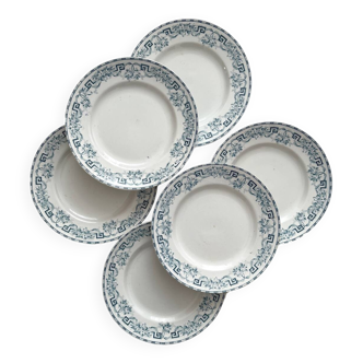 6 assiettes plates en terre de fer « Athènes » Saint Amand et Hamage
