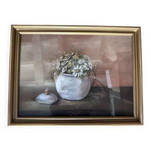Tableau peinture bouquet - cadre