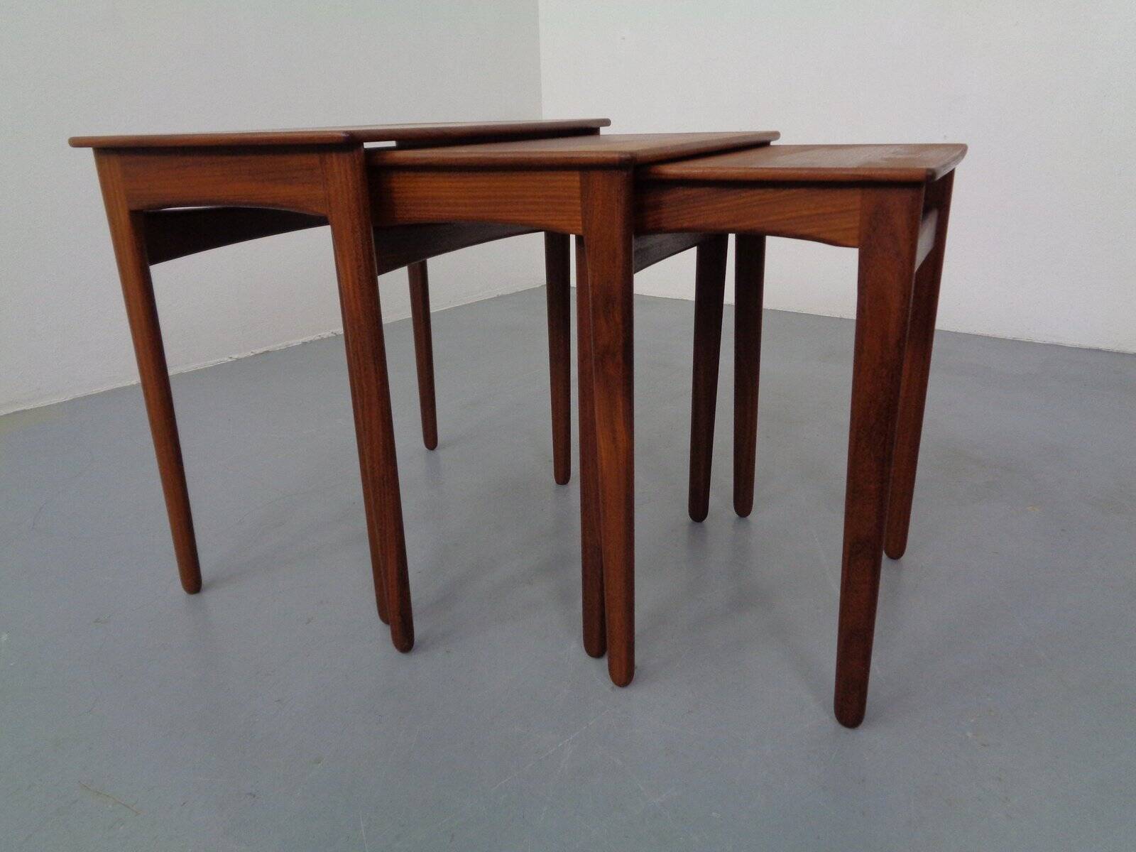 Danish Teak Nesting Tables, 1960s, Set of 3