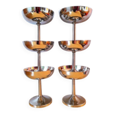 Stainless steel ice cream and dessert cups, 1970s
