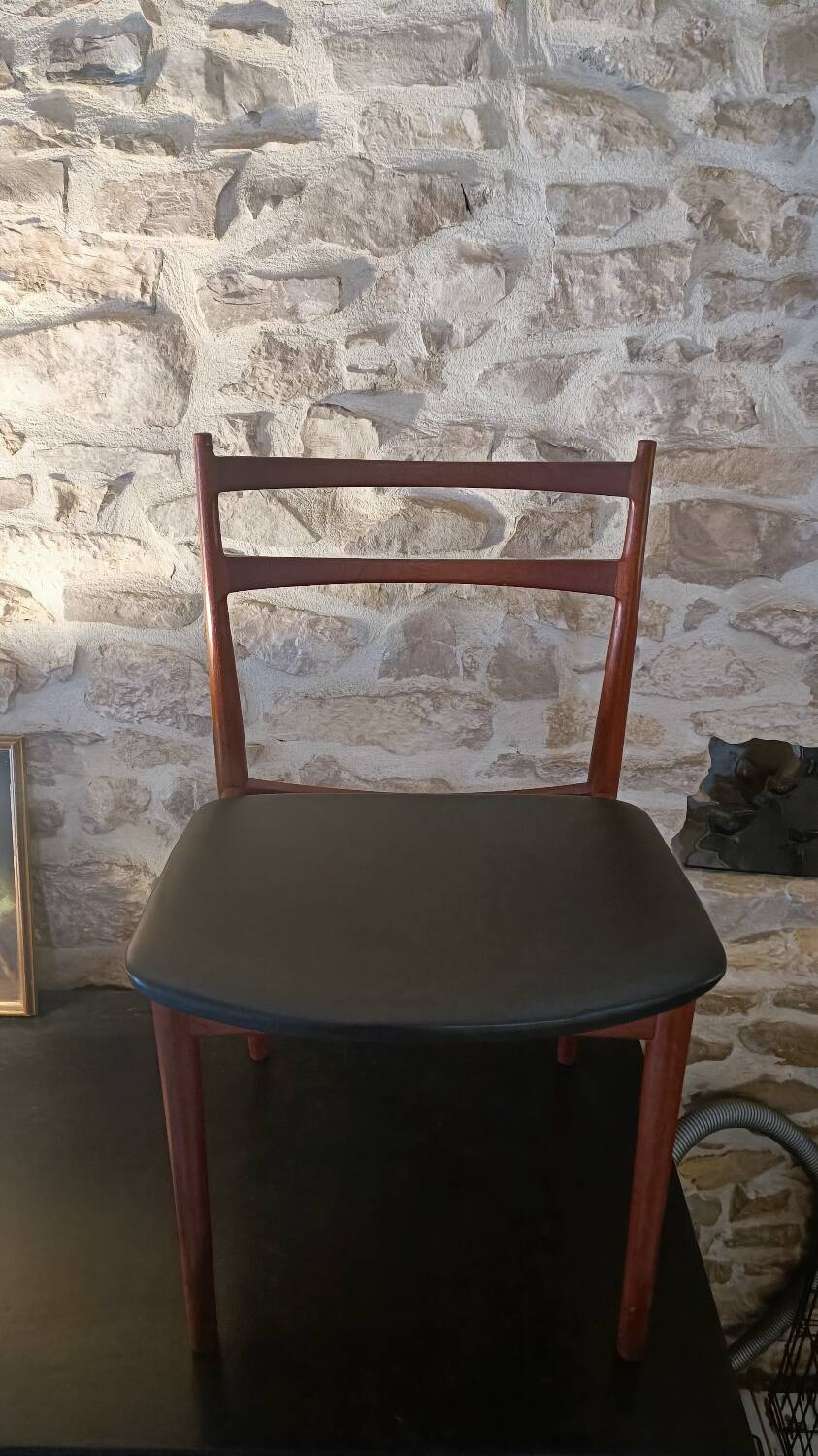 Ensemble de 4 chaises vintage en palissandre des années 60