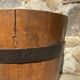 Wood and metal barrel planter
