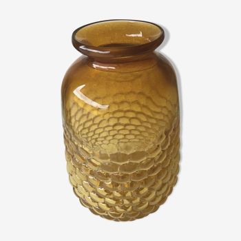 Yellow glass vase