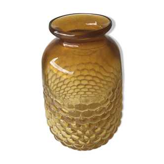 Yellow glass vase