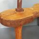 Tabouret de cordonnier vintage en bois massif et métal années 50/60