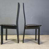 Post modern wooden dining chairs, 1980s - set of 6