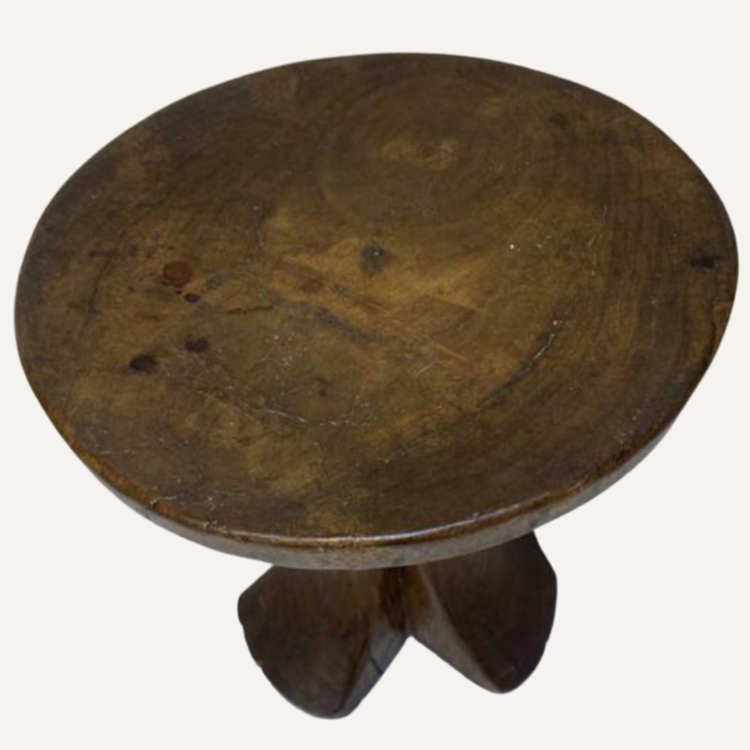 African "jima" wabi sabi tripod stool, ethiopia, 1940s-1950s