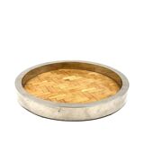Hollywood regency bamboo and brass tray, Italy 1970s