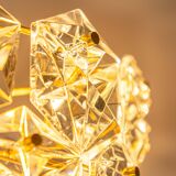 Small chandelier, brass and crystal glass by Kinkeldey, Germany, 1970s.