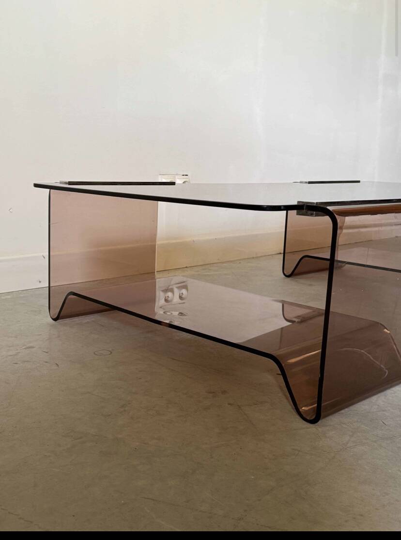 Michel Dumas plexiglass coffee table for Roche Bobois, 1970