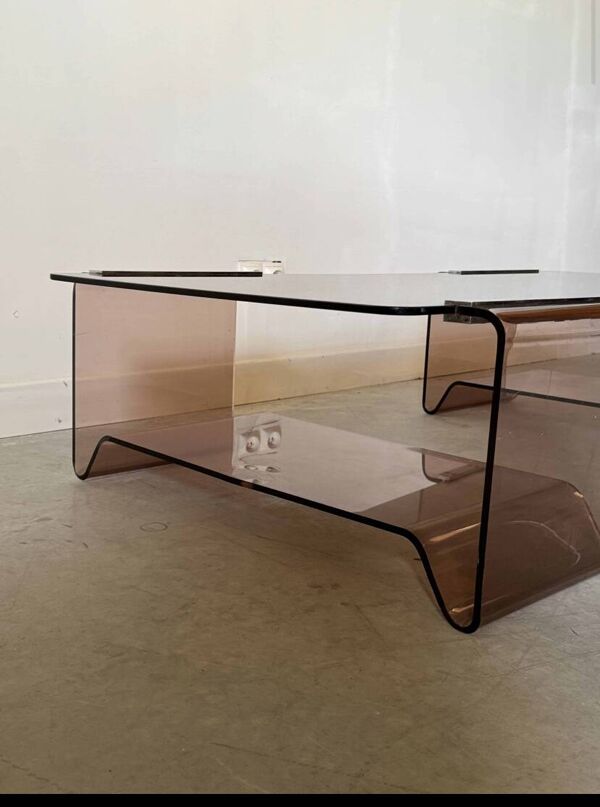 Table basse en plexiglas Michel Dumas pour Roche Bobois, 1970
