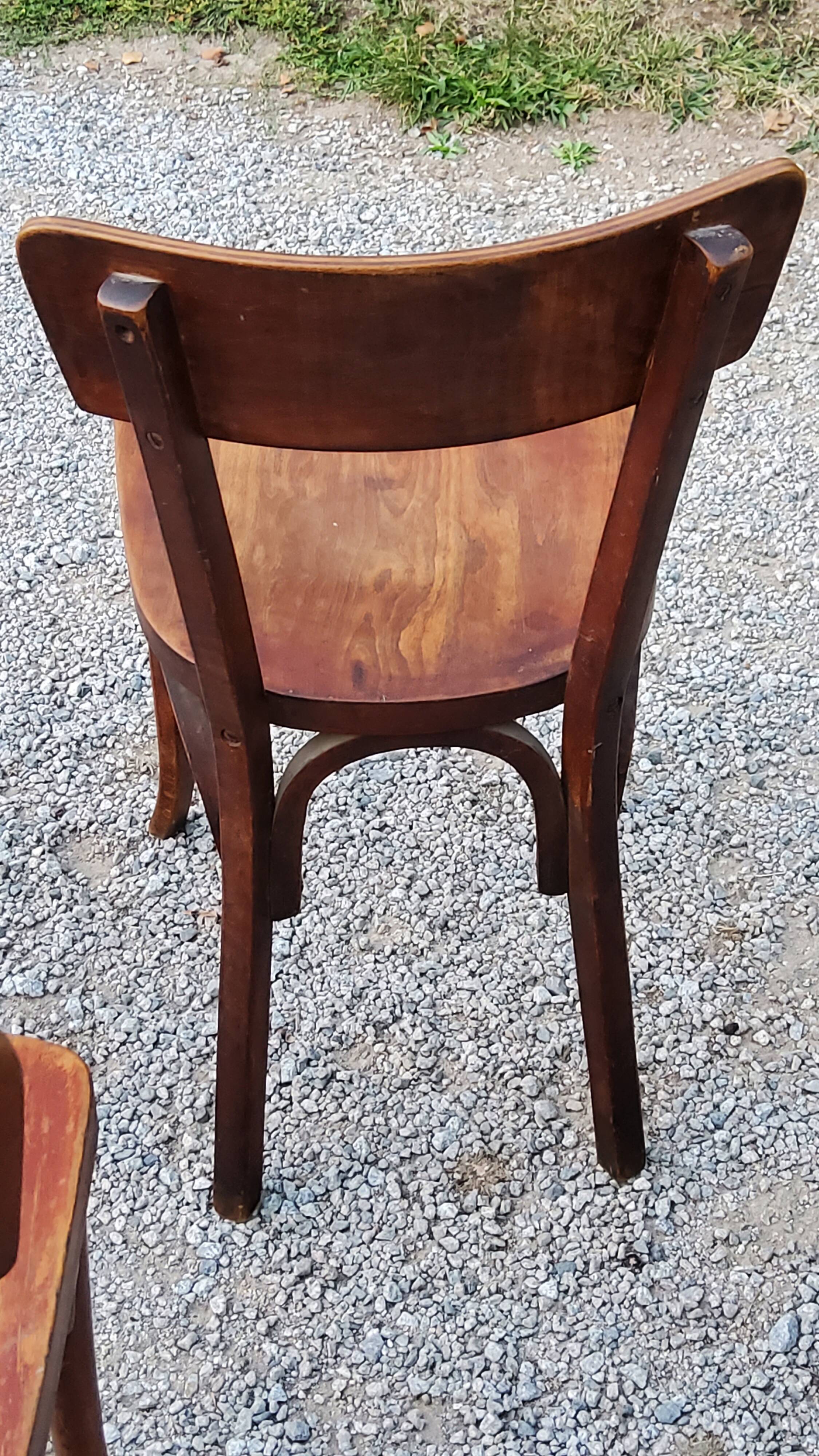 Set of 5 Stella Thonet bistro chairs from the 1950s