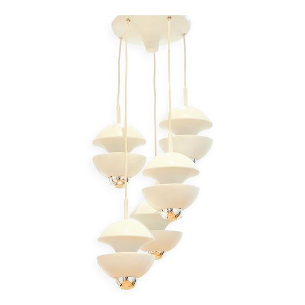 Lampe en cascade de l'ère spatiale étiquetée - Klaus Hempel pour Kaiser, Allemagne, années 1970
