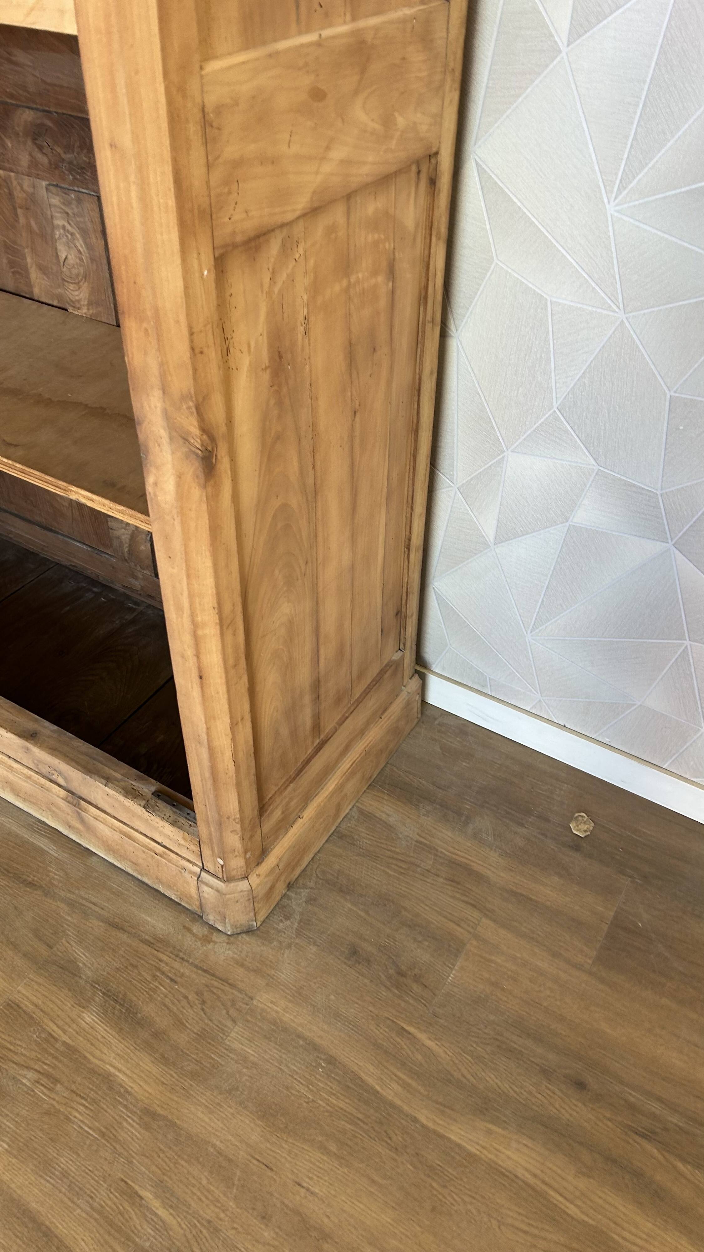 Old solid wood airbrushed wardrobe