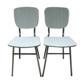 Paire de chaises formica blanche vintage 60